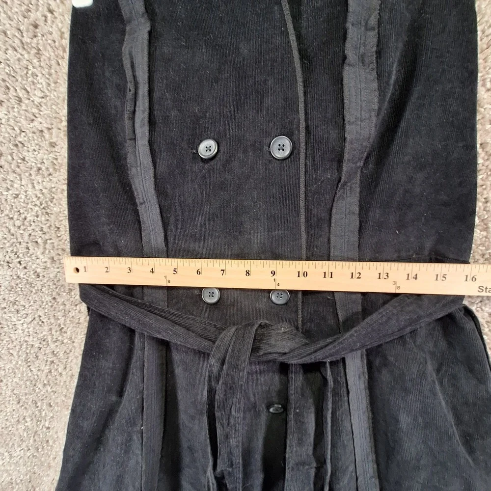 Making the Cut Dress Womens Medium Black Double Breasted Modern Boho
